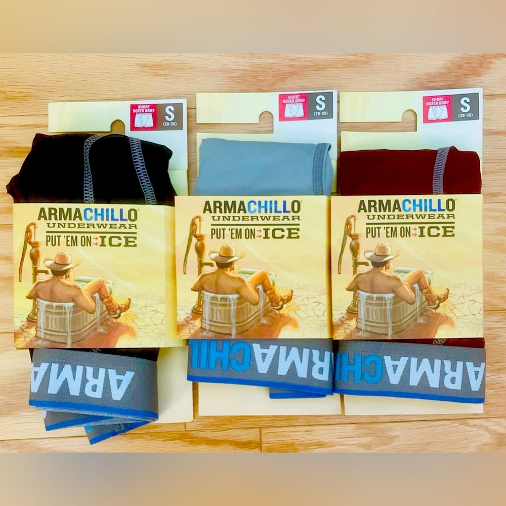 Duluth Trading Company Armachillo cooling short boxer brief, 3 pairs, Men’s S